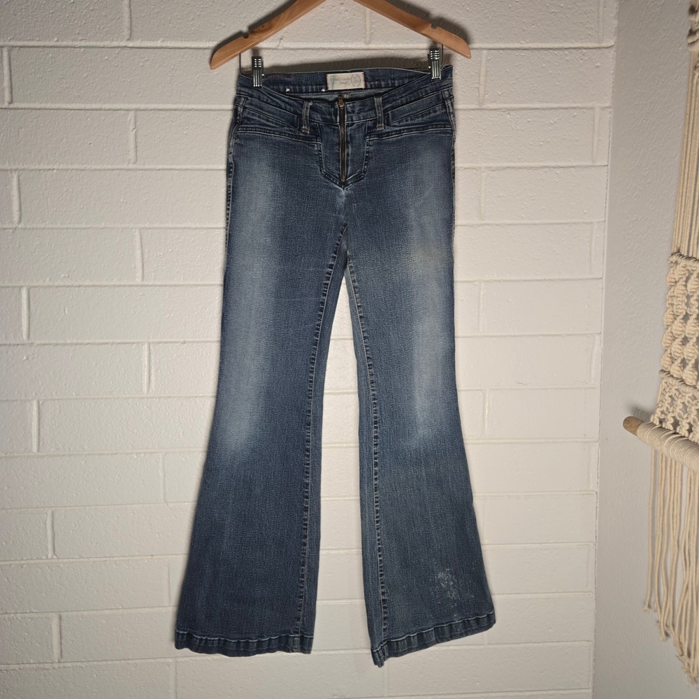 Vtg Firetrap Flare‎ Jeans 30x33 Long Denim Low Rise Exposed Zip Y2K Grunge 70s